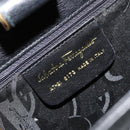 Salvatore Ferragamo Chain Shoulder Bag Leather Black Gold Auth 177335A-15