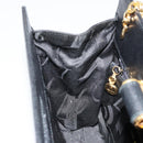 Salvatore Ferragamo Chain Shoulder Bag Leather Black Gold Auth 177335A-18