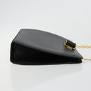 Salvatore Ferragamo Chain Shoulder Bag Leather Black Gold Auth 177335A-4