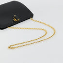 Salvatore Ferragamo Chain Shoulder Bag Leather Black Gold Auth 177335A-7