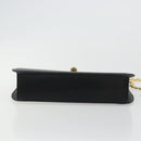 Salvatore Ferragamo Chain Shoulder Bag Leather Black Gold Auth 177335A-9