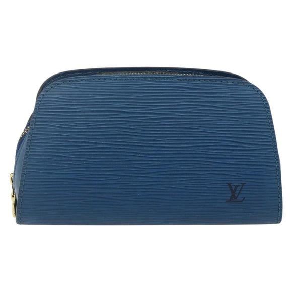LOUIS VUITTON Epi Dauphine PM Pouch Blue M48445 LV Auth 177339