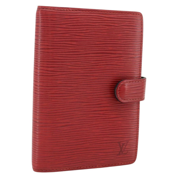 LOUIS VUITTON Epi Agenda PM Day Planner Cover Red R20057 LV Auth 177340