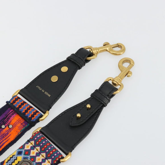 Christian Dior Shoulder Strap Canvas 36.6"" Multicolor Gold Auth 177341A