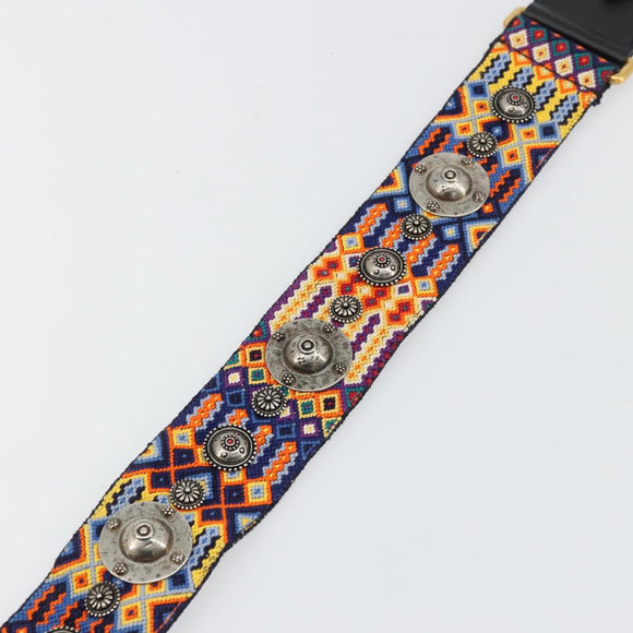 Christian Dior Shoulder Strap Canvas 36.6"" Multicolor Gold Auth 177341A