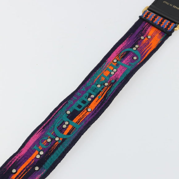 Christian Dior Shoulder Strap Canvas 36.6"" Multicolor Gold Auth 177341A