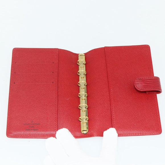LOUIS VUITTON Epi Agenda PM Day Planner Cover Red R20057 LV Auth 177349