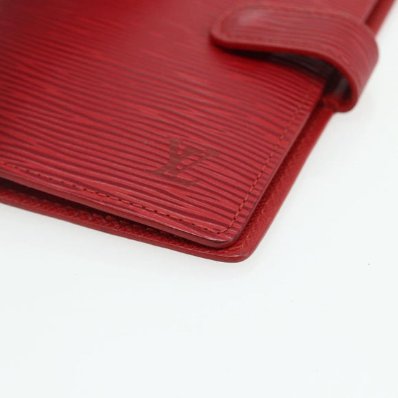 LOUIS VUITTON Epi Agenda PM Day Planner Cover Red R20057 LV Auth 177349