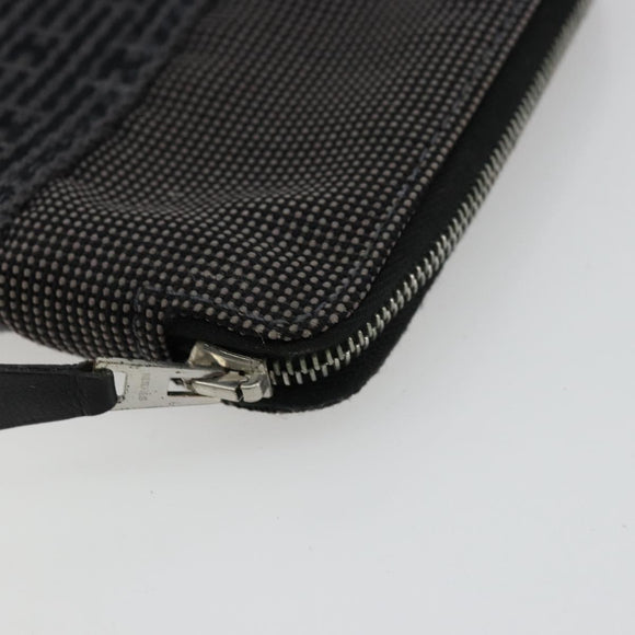 HERMES Agenda Her Line Day Planner Cover Canvas Black Silver Auth 177350