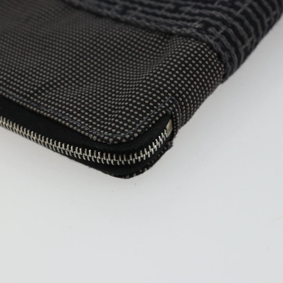 HERMES Agenda Her Line Day Planner Cover Canvas Black Silver Auth 177350