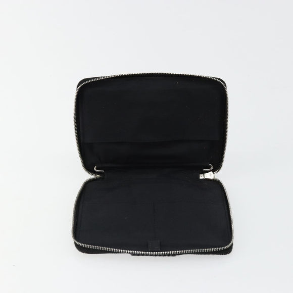 HERMES Agenda Her Line Day Planner Cover Canvas Black Silver Auth 177350