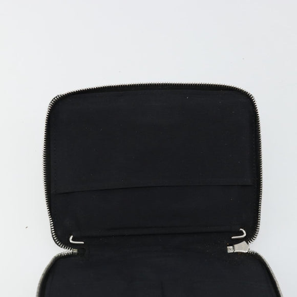 HERMES Agenda Her Line Day Planner Cover Canvas Black Silver Auth 177350