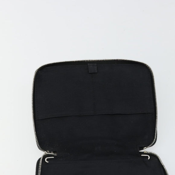 HERMES Agenda Her Line Day Planner Cover Canvas Black Silver Auth 177350