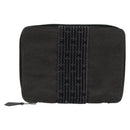 HERMES Agenda Her Line Day Planner Cover Canvas Black Silver Auth 177350-13