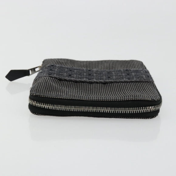 HERMES Agenda Her Line Day Planner Cover Canvas Black Silver Auth 177350