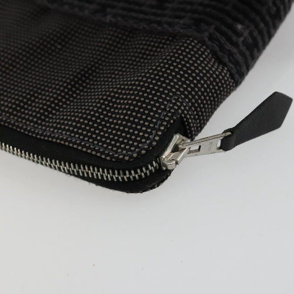 HERMES Agenda Her Line Day Planner Cover Canvas Black Silver Auth 177350
