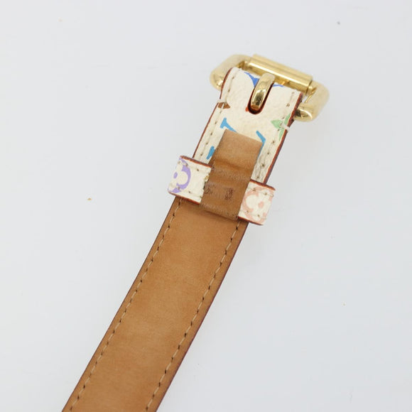 LOUIS VUITTON Multicolor Ceinture LV Belt White LV Auth 177354A