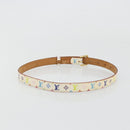 LOUIS VUITTON Multicolor Ceinture LV Belt White LV Auth 177354A-2