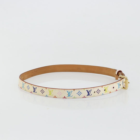 LOUIS VUITTON Multicolor Ceinture LV Belt White LV Auth 177354A