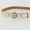 LOUIS VUITTON Multicolor Ceinture LV Belt White LV Auth 177354A-5