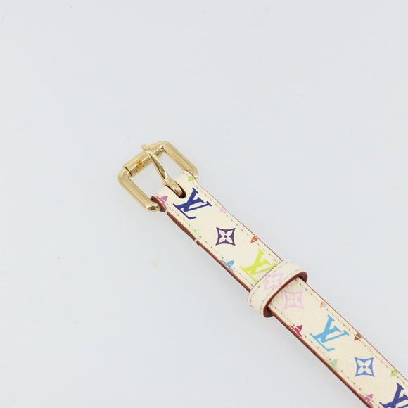 LOUIS VUITTON Multicolor Ceinture LV Belt White LV Auth 177354A