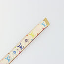 LOUIS VUITTON Multicolor Ceinture LV Belt White LV Auth 177354A-9