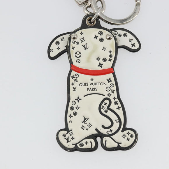 LOUIS VUITTON Porte Cles LV Dalmatia Key Holder Rubber White M00746 Auth 177356