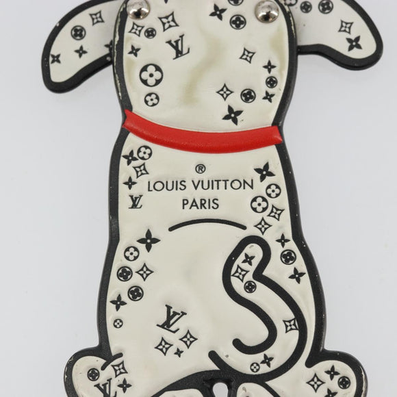 LOUIS VUITTON Porte Cles LV Dalmatia Key Holder Rubber White M00746 Auth 177356