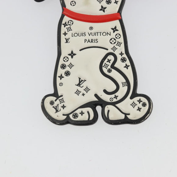 LOUIS VUITTON Porte Cles LV Dalmatia Key Holder Rubber White M00746 Auth 177356