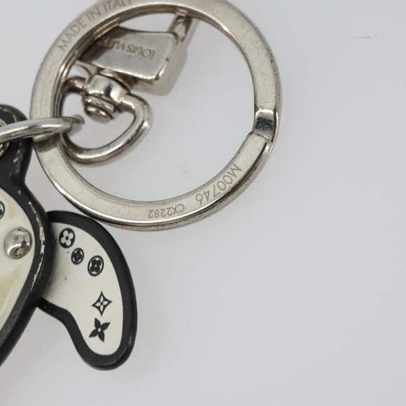 LOUIS VUITTON Porte Cles LV Dalmatia Key Holder Rubber White M00746 Auth 177356