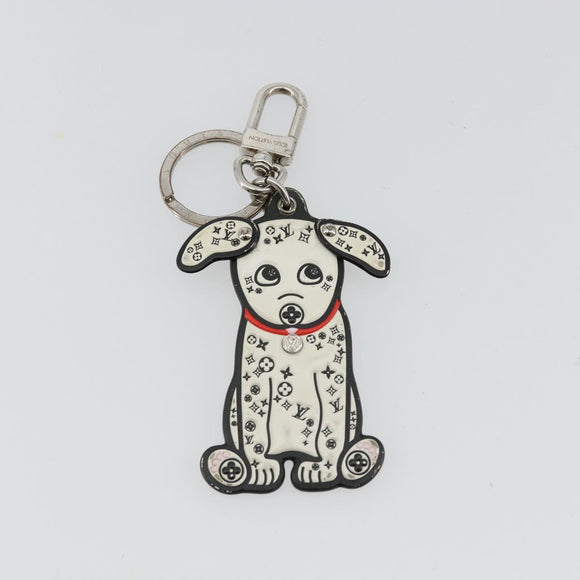 LOUIS VUITTON Porte Cles LV Dalmatia Key Holder Rubber White M00746 Auth 177356