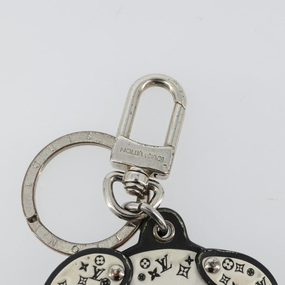LOUIS VUITTON Porte Cles LV Dalmatia Key Holder Rubber White M00746 Auth 177356
