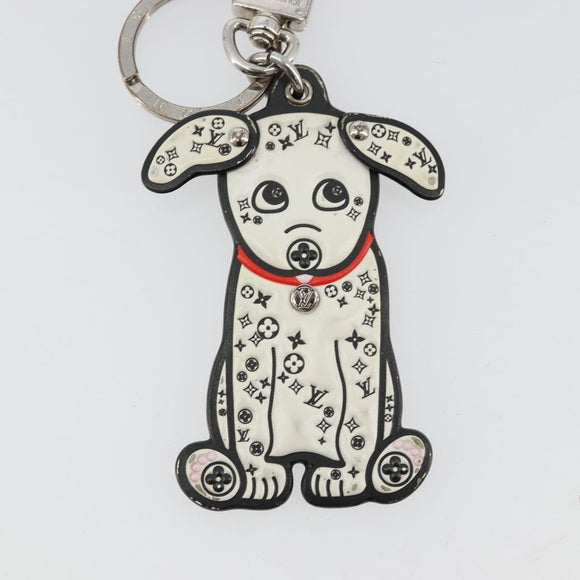 LOUIS VUITTON Porte Cles LV Dalmatia Key Holder Rubber White M00746 Auth 177356