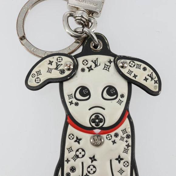 LOUIS VUITTON Porte Cles LV Dalmatia Key Holder Rubber White M00746 Auth 177356