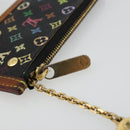 LOUIS VUITTON Monogram Multicolor Pochette Cles Purse Black M13664 Auth 177361-13