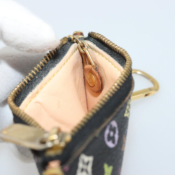 LOUIS VUITTON Monogram Multicolor Pochette Cles Purse Black M13664 Auth 177361