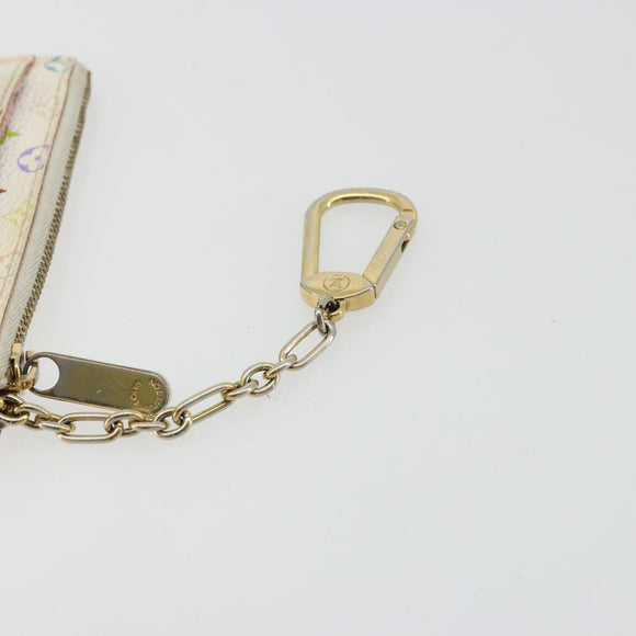 LOUIS VUITTON Multicolor Pochette Cles NM Purse White M93734 Auth 177362