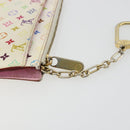 LOUIS VUITTON Multicolor Pochette Cles NM Purse White M93734 Auth 177362-9