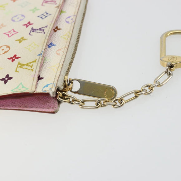 LOUIS VUITTON Multicolor Pochette Cles NM Purse White M93734 Auth 177362