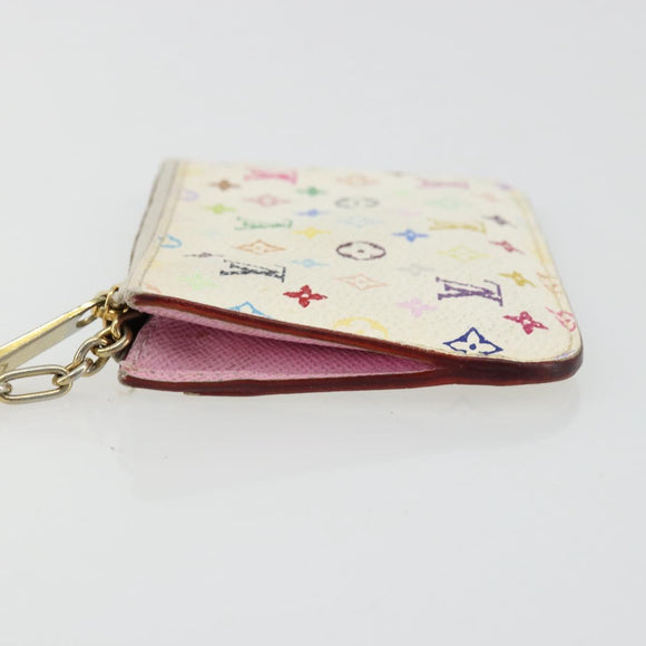 LOUIS VUITTON Multicolor Pochette Cles NM Purse White M93734 Auth 177362
