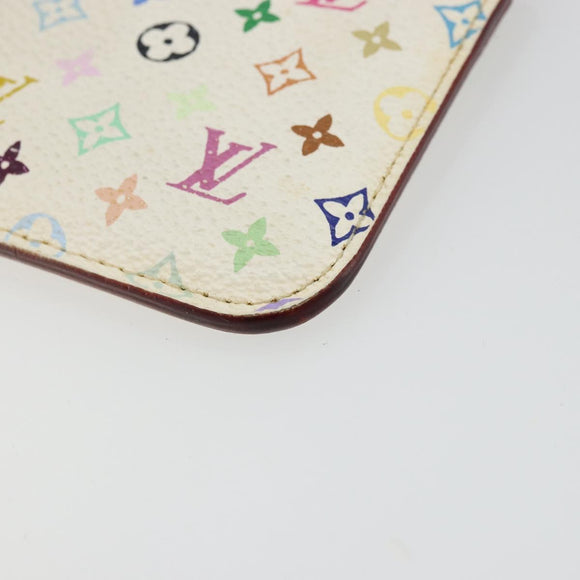 LOUIS VUITTON Multicolor Pochette Cles NM Purse White M93734 Auth 177362