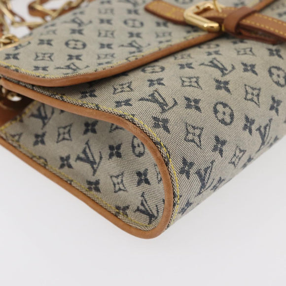 LOUIS VUITTON Monogram Mini Camille Chain Shoulder Bag Blue M92002 Auth 177432A