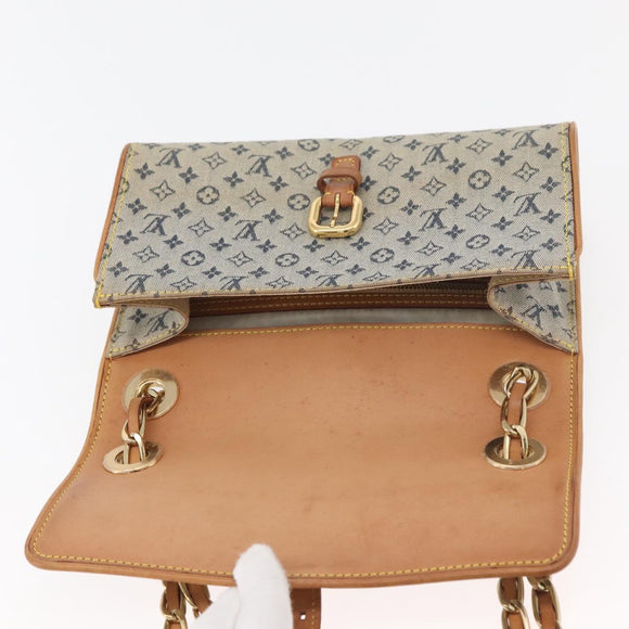 LOUIS VUITTON Monogram Mini Camille Chain Shoulder Bag Blue M92002 Auth 177432A