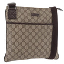 GUCCI GG Supreme Shoulder Bag PVC Beige Silver 141626 Auth 177434-1