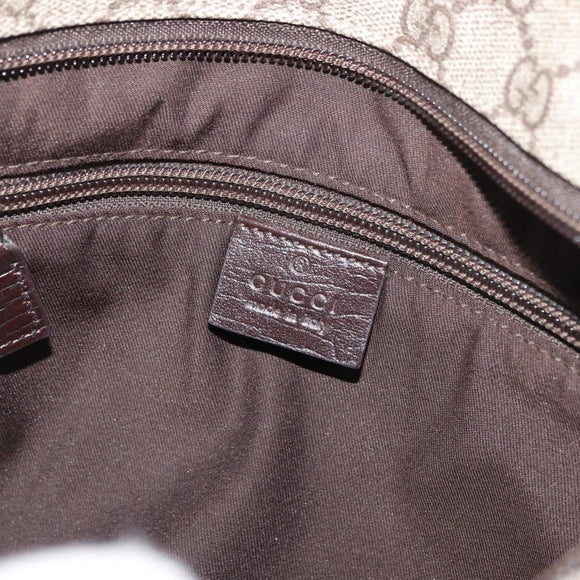 GUCCI GG Supreme Shoulder Bag PVC Beige Silver 141626 Auth 177434
