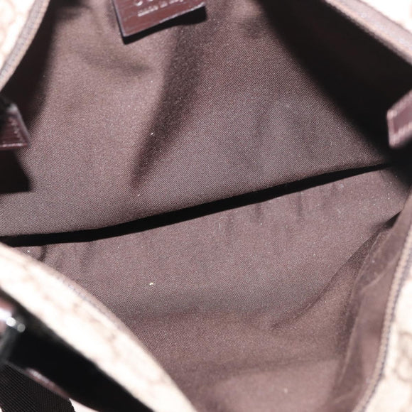 GUCCI GG Supreme Shoulder Bag PVC Beige Silver 141626 Auth 177434