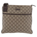 GUCCI GG Supreme Shoulder Bag PVC Beige Silver 141626 Auth 177434-2