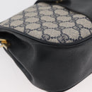 GUCCI GG Supreme Sherry Line Shoulder Bag PVC Navy Gold 10 02 024 Auth 177436-10