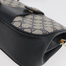 GUCCI GG Supreme Sherry Line Shoulder Bag PVC Navy Gold 10 02 024 Auth 177436-11