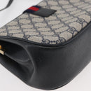 GUCCI GG Supreme Sherry Line Shoulder Bag PVC Navy Gold 10 02 024 Auth 177436-12